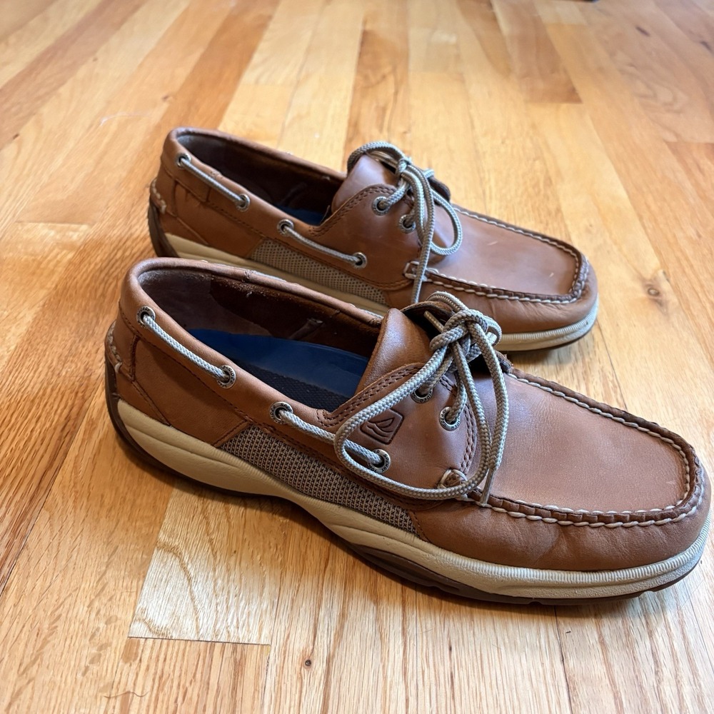 Sperry Top Sider 2-Eye Boat Deck Casual Shoes Men's 8.5 Tan Preppy Classic